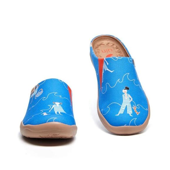 UIN Women's Comfort Shoes Casual slipper(Coastal Walk with Pups 2 ) - Picture 9 of 10